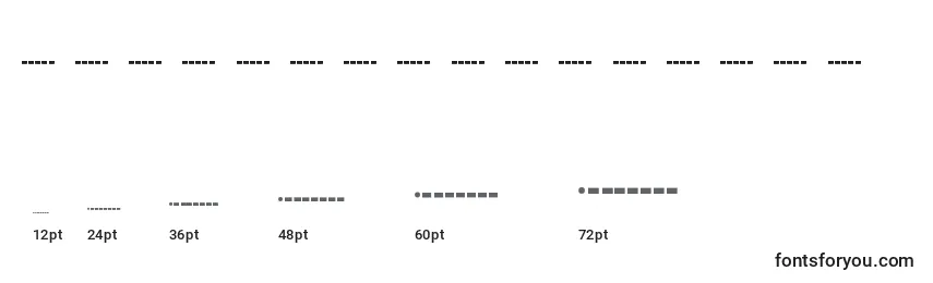 Rozmiary czcionki MorsecodeRegular