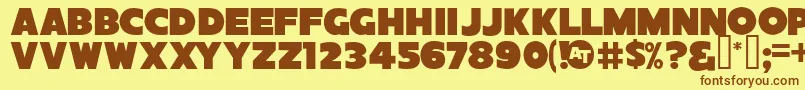 SansPosterBoldJl Font – Brown Fonts on Yellow Background