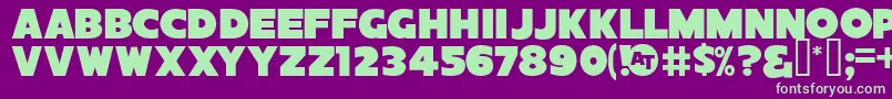 SansPosterBoldJl Font – Green Fonts on Purple Background