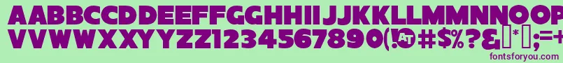 SansPosterBoldJl Font – Purple Fonts on Green Background