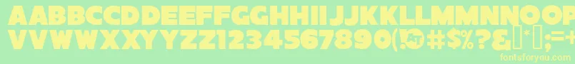 SansPosterBoldJl Font – Yellow Fonts on Green Background