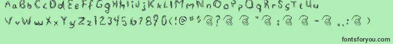 フォントAlterna – 緑の背景に黒い文字