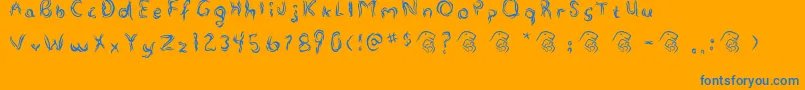 Alterna Font – Blue Fonts on Orange Background