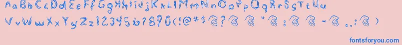 フォントAlterna – ピンクの背景に青い文字