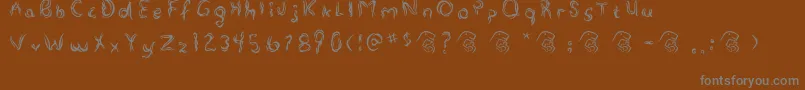 フォントAlterna – 茶色の背景に灰色の文字