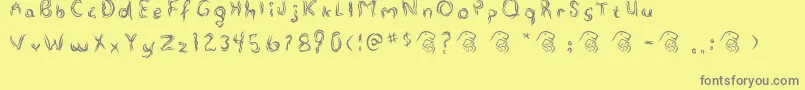 Alterna-Schriftart – Graue Schriften auf gelbem Hintergrund