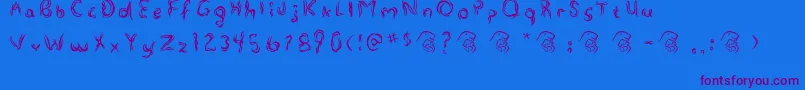 Alterna-Schriftart – Violette Schriften auf blauem Hintergrund