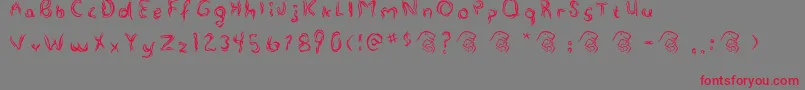 Alterna-Schriftart – Rote Schriften auf grauem Hintergrund