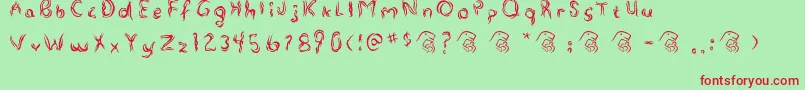 Alterna Font – Red Fonts on Green Background