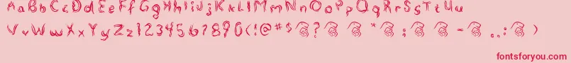 フォントAlterna – ピンクの背景に赤い文字