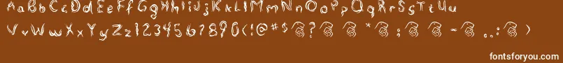 Alterna-Schriftart – Weiße Schriften auf braunem Hintergrund