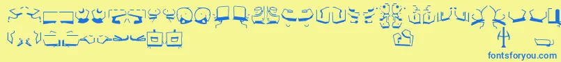 StBajoranAncient Font – Blue Fonts on Yellow Background