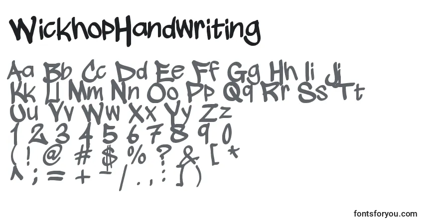 Шрифт WickhopHandwriting – алфавит, цифры, специальные символы