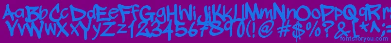 WickhopHandwriting Font – Blue Fonts on Purple Background