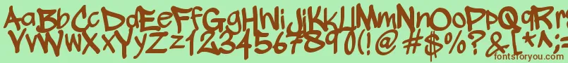 WickhopHandwriting-fontti – ruskeat fontit vihreällä taustalla