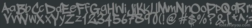 WickhopHandwriting-fontti – harmaat kirjasimet mustalla taustalla
