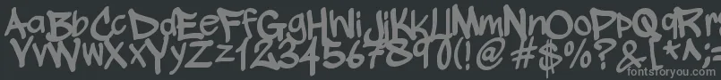 フォントWickhopHandwriting – 黒い背景に灰色の文字