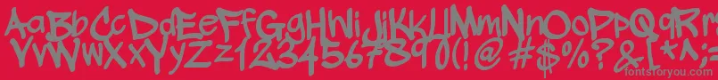 WickhopHandwriting Font – Gray Fonts on Red Background