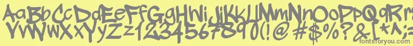 フォントWickhopHandwriting – 黄色の背景に灰色の文字