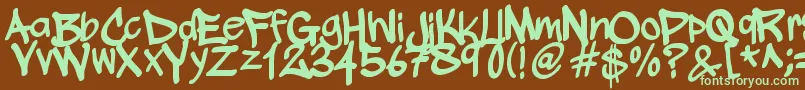 WickhopHandwriting Font – Green Fonts on Brown Background