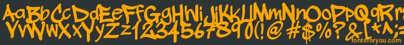 WickhopHandwriting Font – Orange Fonts on Black Background