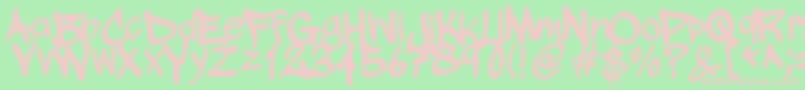 フォントWickhopHandwriting – 緑の背景にピンクのフォント