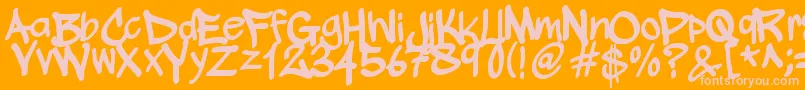 WickhopHandwriting-Schriftart – Rosa Schriften auf orangefarbenem Hintergrund