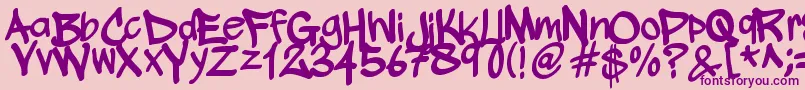 WickhopHandwriting Font – Purple Fonts on Pink Background