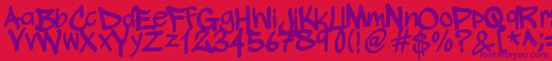 WickhopHandwriting Font – Purple Fonts on Red Background