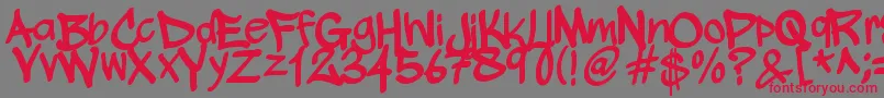 WickhopHandwriting Font – Red Fonts on Gray Background
