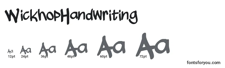 WickhopHandwriting Font Sizes