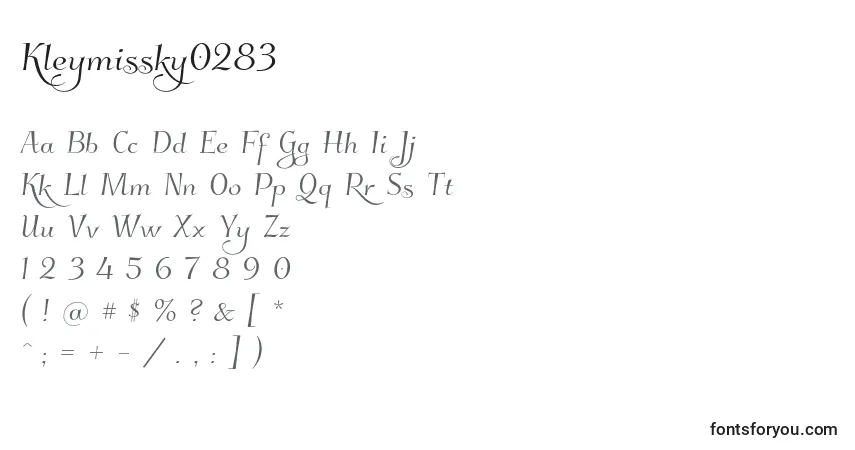 Kleymissky0283フォント–アルファベット、数字、特殊文字