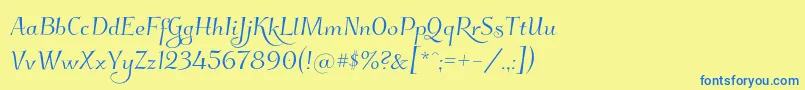 Weitere Informationen zur Kleymissky0283-Schriftart Kleymissky0283-Schriftart – Blaue Schriften auf gelbem Hintergrund