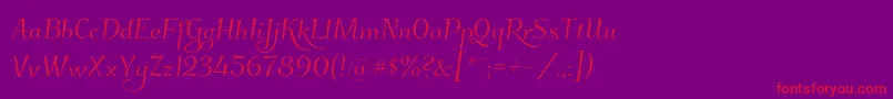 フォントKleymissky0283 – 紫の背景に赤い文字
