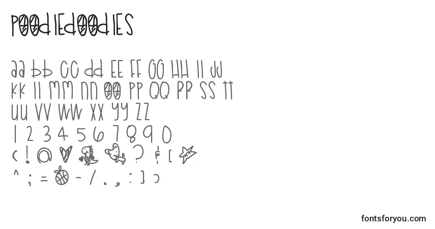 Schriftart Poodledoodles – Alphabet, Zahlen, spezielle Symbole