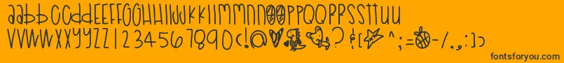 Poodledoodles Font – Black Fonts on Orange Background