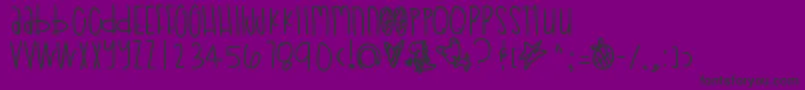Шрифт Poodledoodles – чёрные шрифты на фиолетовом фоне
