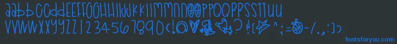 Poodledoodles Font – Blue Fonts on Black Background