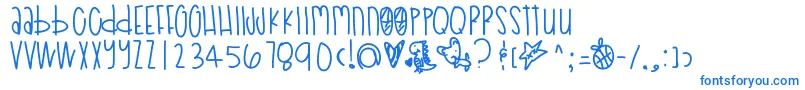 Poodledoodles Font – Blue Fonts on White Background