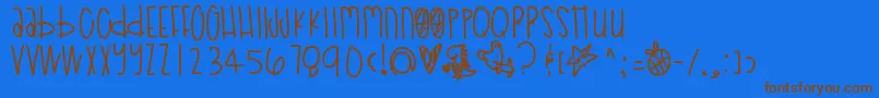 Poodledoodles Font – Brown Fonts on Blue Background