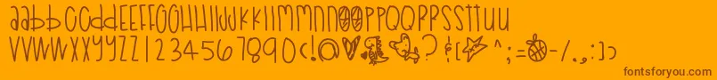 Poodledoodles Font – Brown Fonts on Orange Background