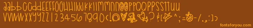 Poodledoodles Font – Orange Fonts on Brown Background
