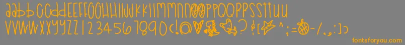 Poodledoodles Font – Orange Fonts on Gray Background