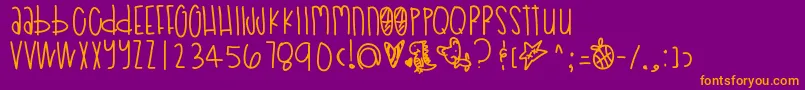 Poodledoodles Font – Orange Fonts on Purple Background