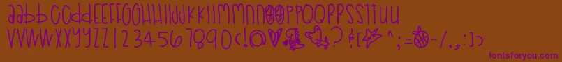 Poodledoodles Font – Purple Fonts on Brown Background