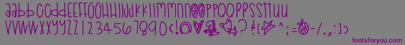 Poodledoodles Font – Purple Fonts on Gray Background