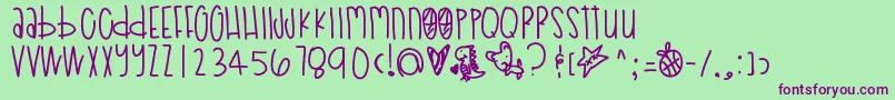 Poodledoodles Font – Purple Fonts on Green Background