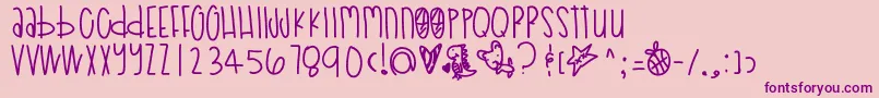 Poodledoodles Font – Purple Fonts on Pink Background