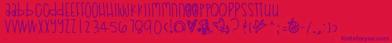 Poodledoodles Font – Purple Fonts on Red Background