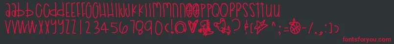 Poodledoodles Font – Red Fonts on Black Background